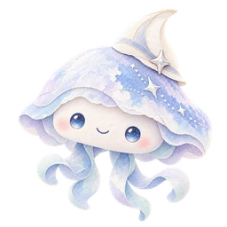 水彩纸艺质感的小水母